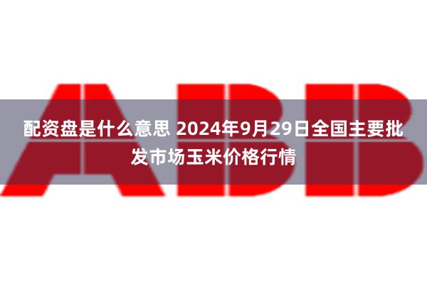 配资盘是什么意思 2024年9月29日全国主要批发市场玉米价格行情