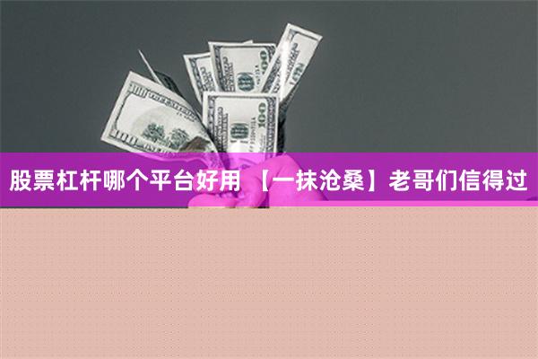 股票杠杆哪个平台好用 【一抹沧桑】老哥们信得过